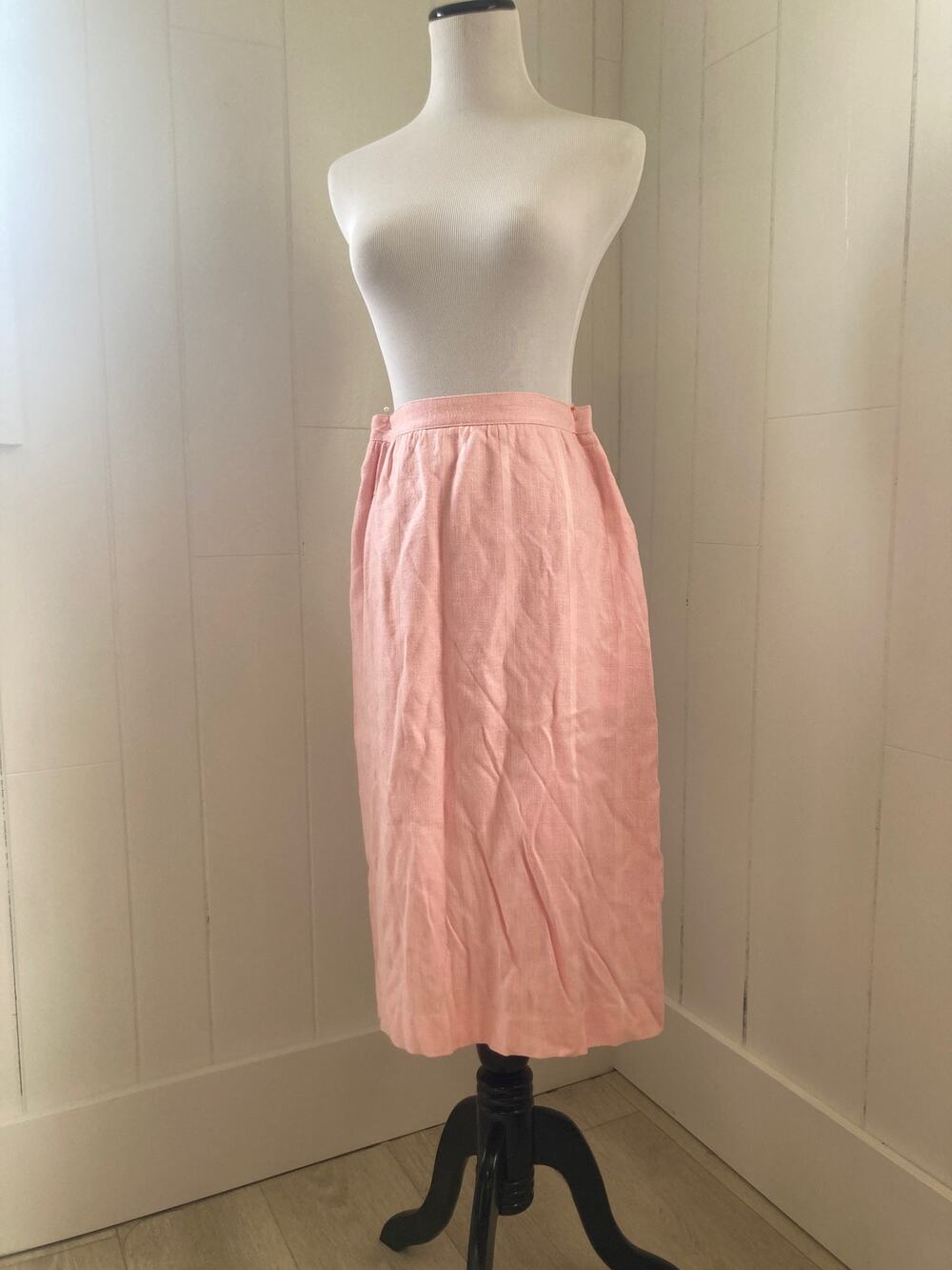 Vintage Gilmor Pink Midi Straight Skirt, Size XS